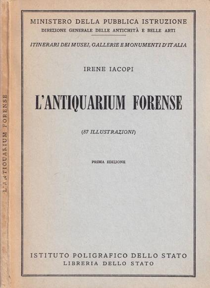 L' antiquarium forense - Irene Iacopi - copertina
