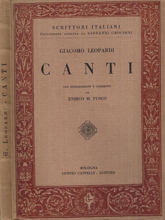 Canti - Giacomo Leopardi - copertina