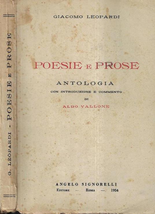 Poesie e prose - Giacomo Leopardi - copertina