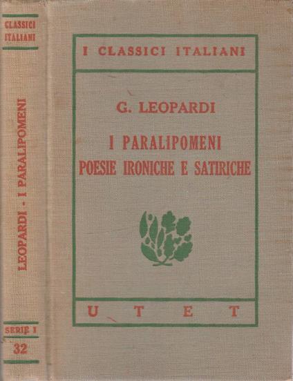 Operette morali - Giacomo Leopardi - copertina