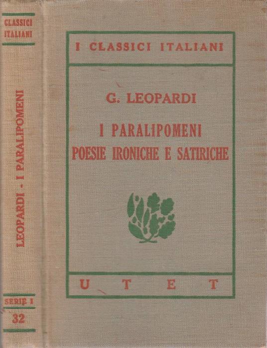 Operette morali - Giacomo Leopardi - copertina