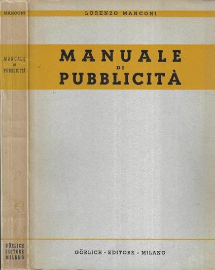 Manuale di pubblicità - Lorenzo Manconi - copertina