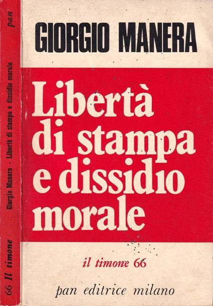 Libertà di stampa e dissidio morale - Giorgio Manera - copertina