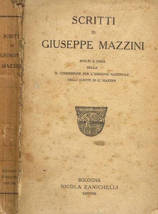 Scritti - Giuseppe Mazzini - copertina