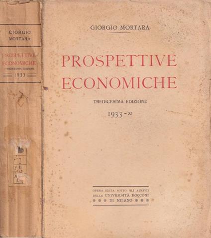 Prospettive economiche - Giorgio Mortara - copertina