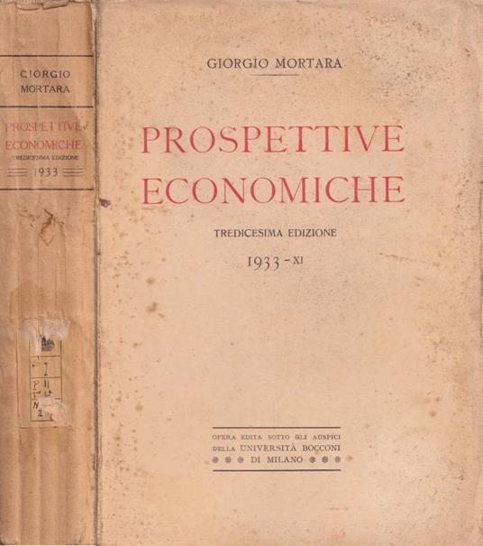 Prospettive economiche - Giorgio Mortara - copertina