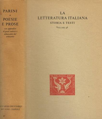 Poesie e prose - Giuseppe Parini - copertina