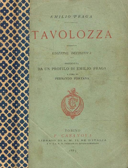 Tavolozza - Emilio Praga - copertina
