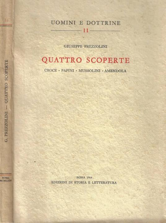 Quattro scoperte - Giuseppe Prezzolini - copertina