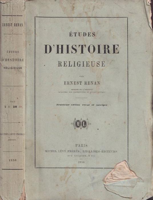 Etudes d'histoire religieuse - Ernest Renan - copertina
