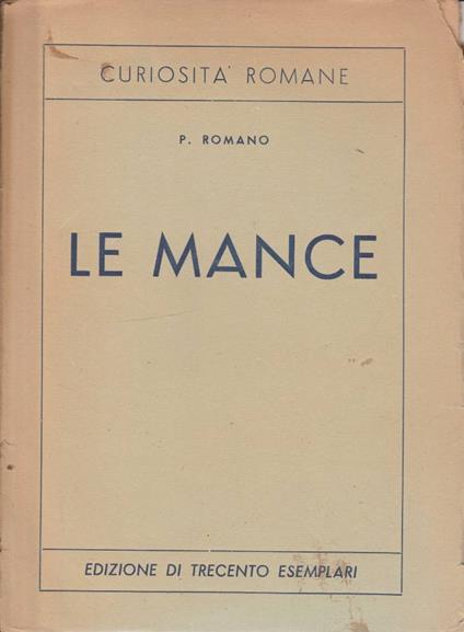 Le mance - P. Romano - copertina