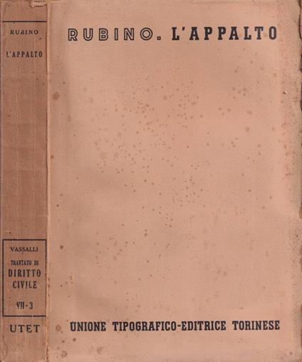 L' appalto - Domenico Rubino - copertina