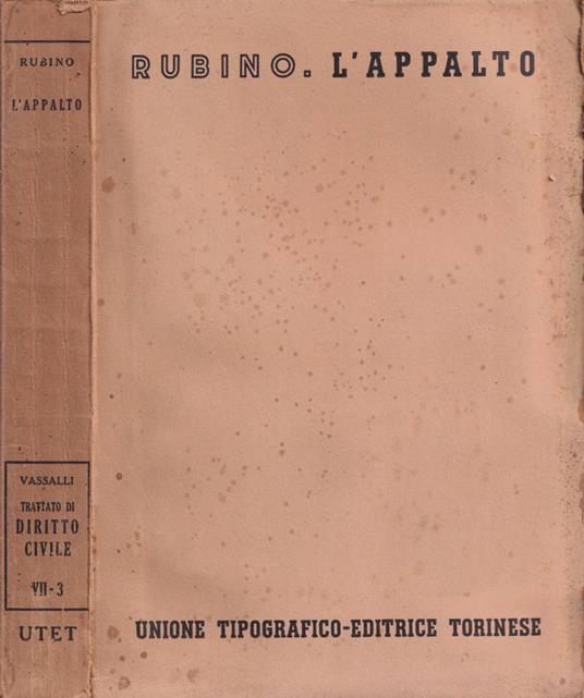 L' appalto - Domenico Rubino - copertina