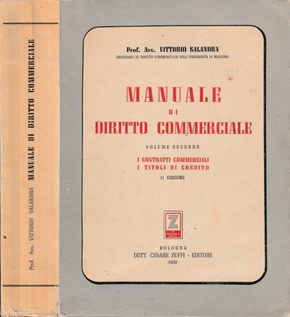 Manuale di diritto commerciale vol II - Vittorio Salandra - copertina