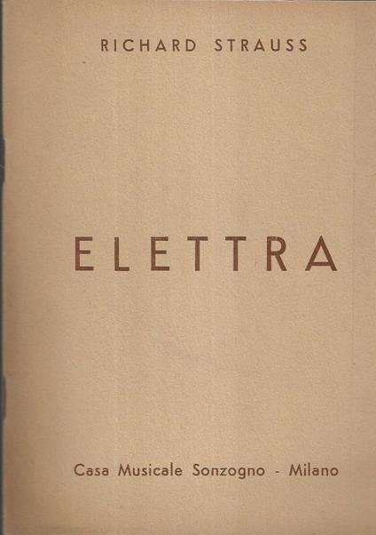 Elettra - Richard Strauss - copertina
