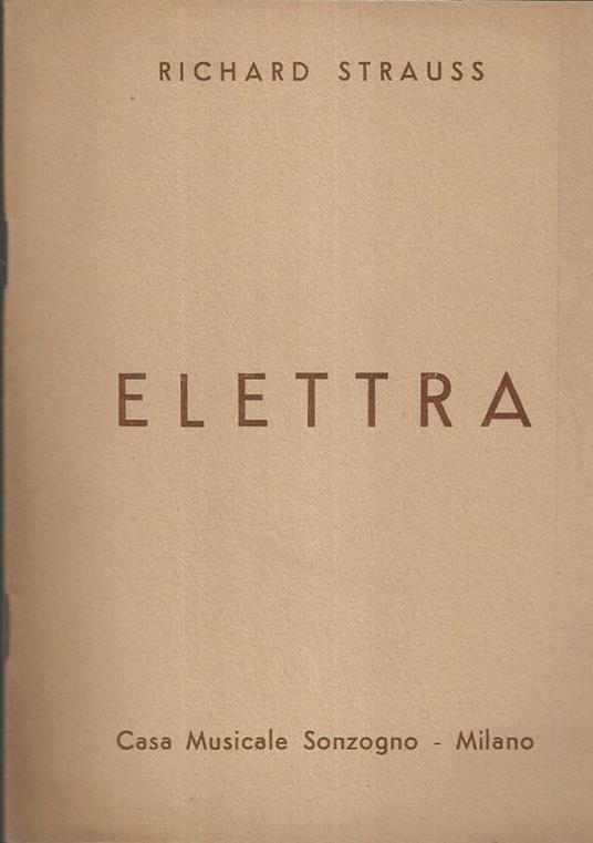 Elettra - Richard Strauss - copertina