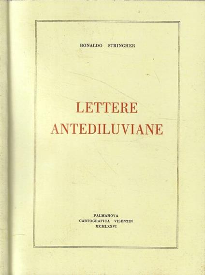 Letture antediluviane - Bonaldo Stringher - copertina