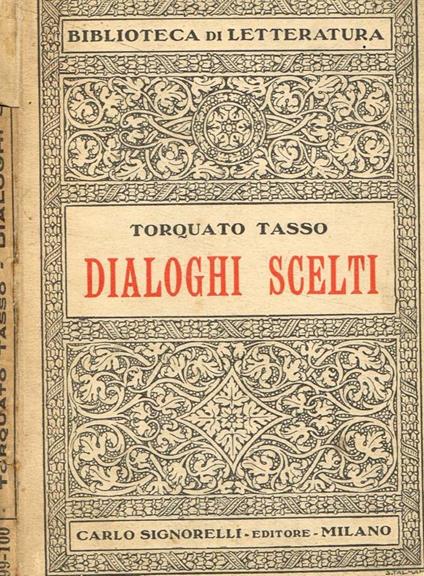 Dialoghi scelti - Torquato Tasso - copertina