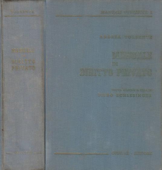 Manuale di diritto privato - Andrea Torrente - copertina