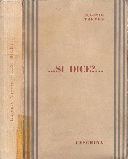 …Si dice?.. - Eugenio Treves - copertina