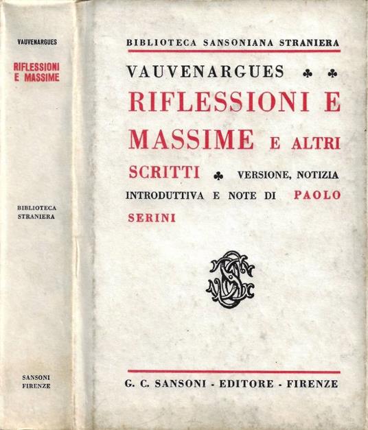 Riflessioni e Massime, e altri scritti - Vauvenargues - copertina