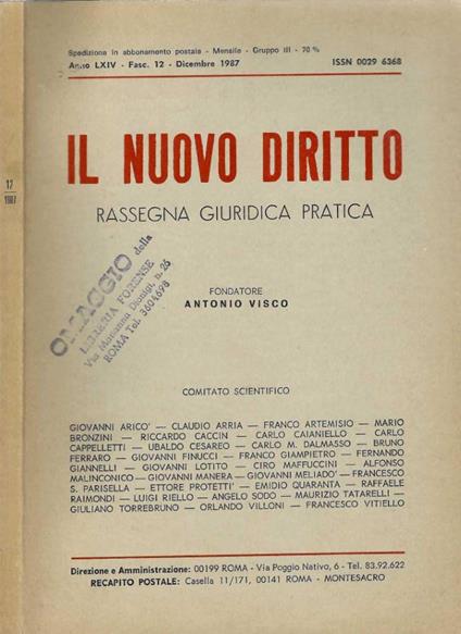 Il nuovo diritto - Antonio Visco - copertina