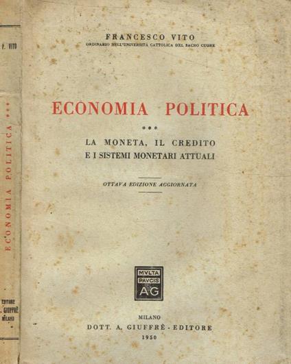Economia politica vol.III - Francesco Vito - copertina