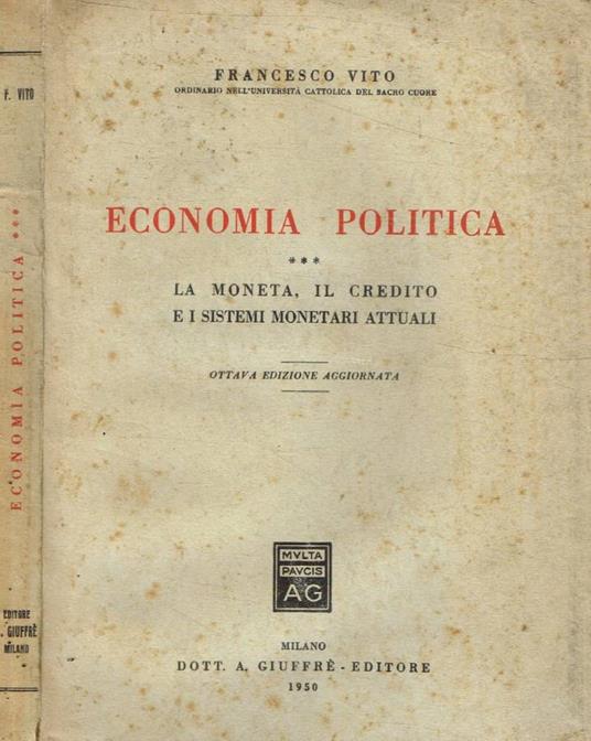 Economia politica vol.III - Francesco Vito - copertina