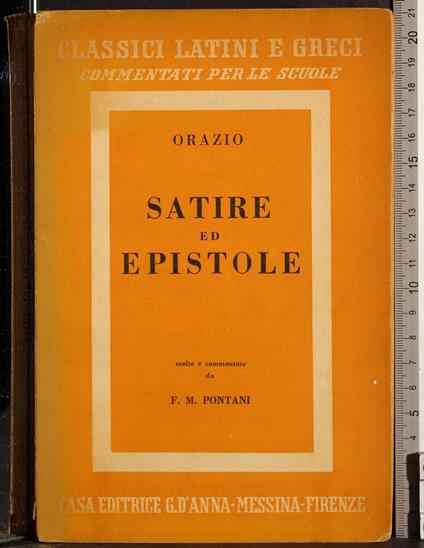Satire ed epistole - Orazio - copertina