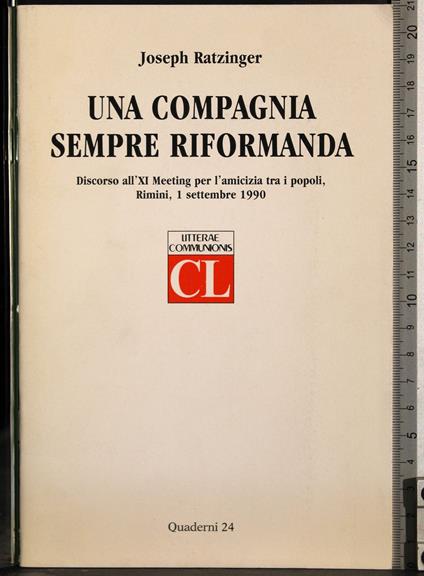 Una compmagna sempre riformanda - Georg Ratzinger - copertina