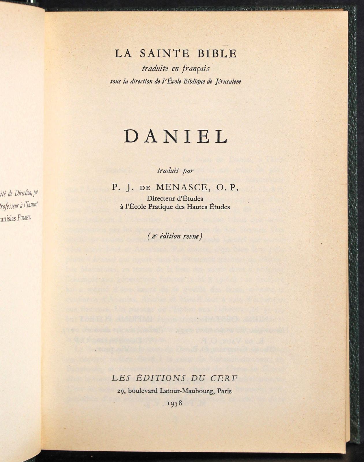Sainte Bible. Daniel