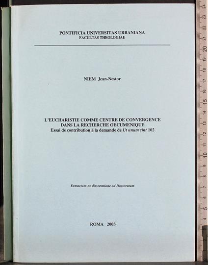 L' eucharistie comme centre convergence recherche oecumenique - copertina
