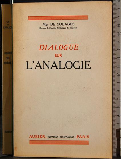 Dialogue sur l'analogie - copertina