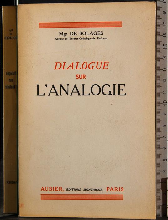 Dialogue sur l'analogie - copertina