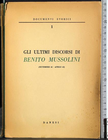 Gli ultimi discorsi di Benito Mussolini - copertina