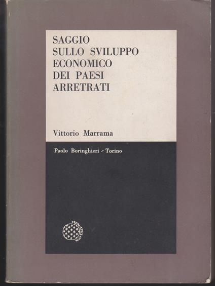 Saggio sullo sviluppo economico dei paesi arretrati - Vittorio Marrama - copertina