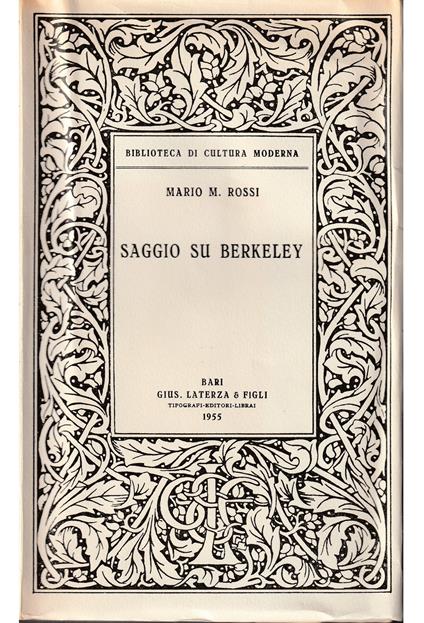 Saggio su Berkeley - Mario M. Rossi - copertina