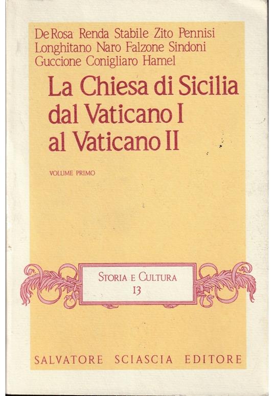 Chiesa di Sicilia dal Vaticano I al Vaticano II Primo volume - copertina