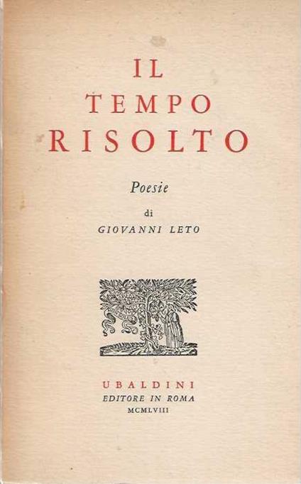 Il tempo risolto - Giovanni Leto - copertina