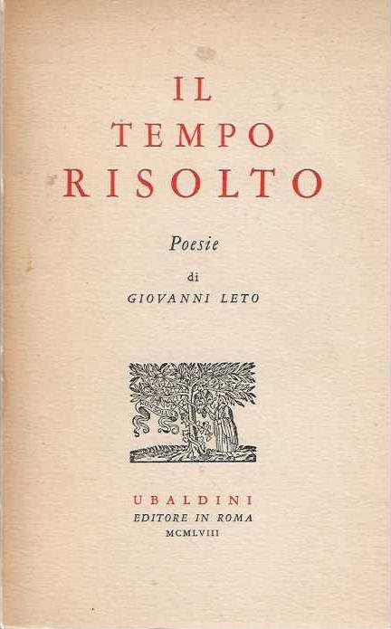 Il tempo risolto - Giovanni Leto - copertina