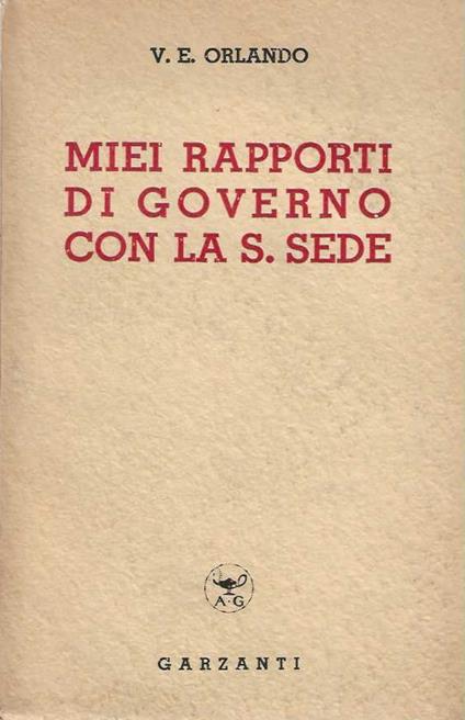 Miei rapporti di governo con la s. sede - copertina