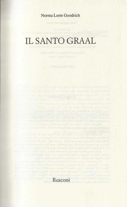 Il Santo Graal - Norma Lorre Goodrich - copertina