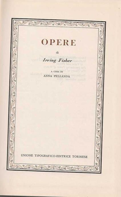 opere - Irving Fisher - copertina