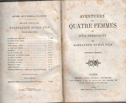 Aventures de quatre femmes et d'un perroquet - les mille et un fantomes - Alexandre (figlio) Dumas - copertina