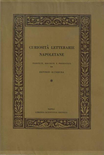 curiosità letterarie napoletane - Antonio Altamura - copertina