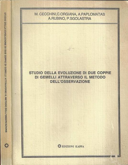 Studio della evoluzione di due coppie di gemelli attraverso il metodo dell' osservazione - copertina