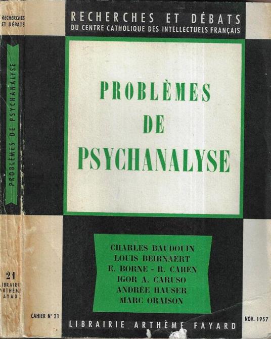 Problèmes de psychanalyse - copertina