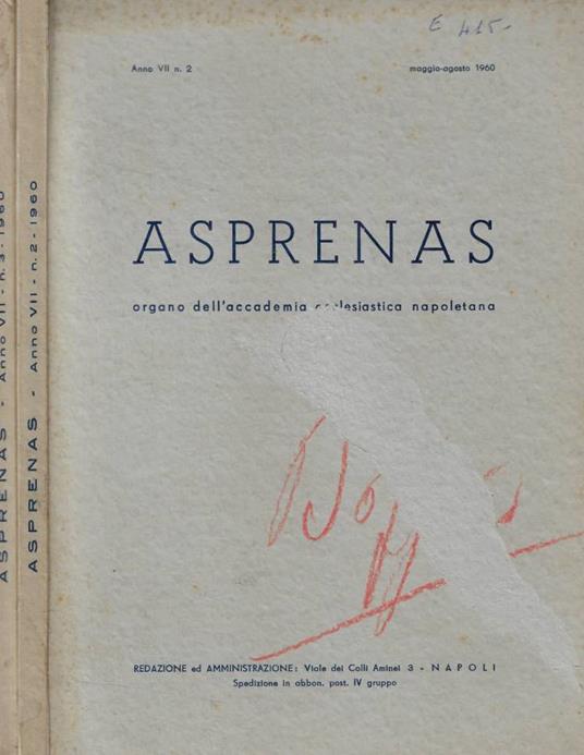 Asprenas n. 2-3 Anno 1960 - copertina