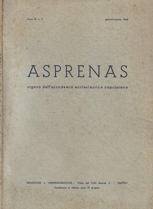 Asprenas n. 1 Anno 1964 - copertina
