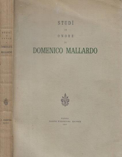 Studi in onore di Domenico Mallardo - copertina